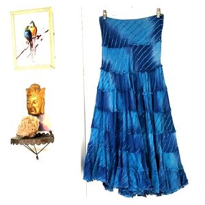 Designer cotton ombre maxi skirt